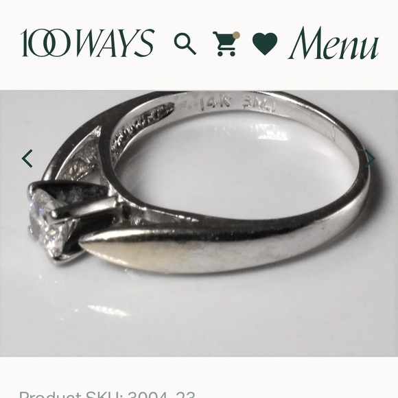 Solitaire ring which is natural diamond with radiant shine  in white gold. - Picture 5 of 10